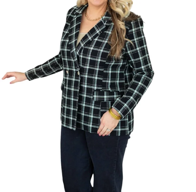 Lowest Price Daphne Blazer In Black/turquoise