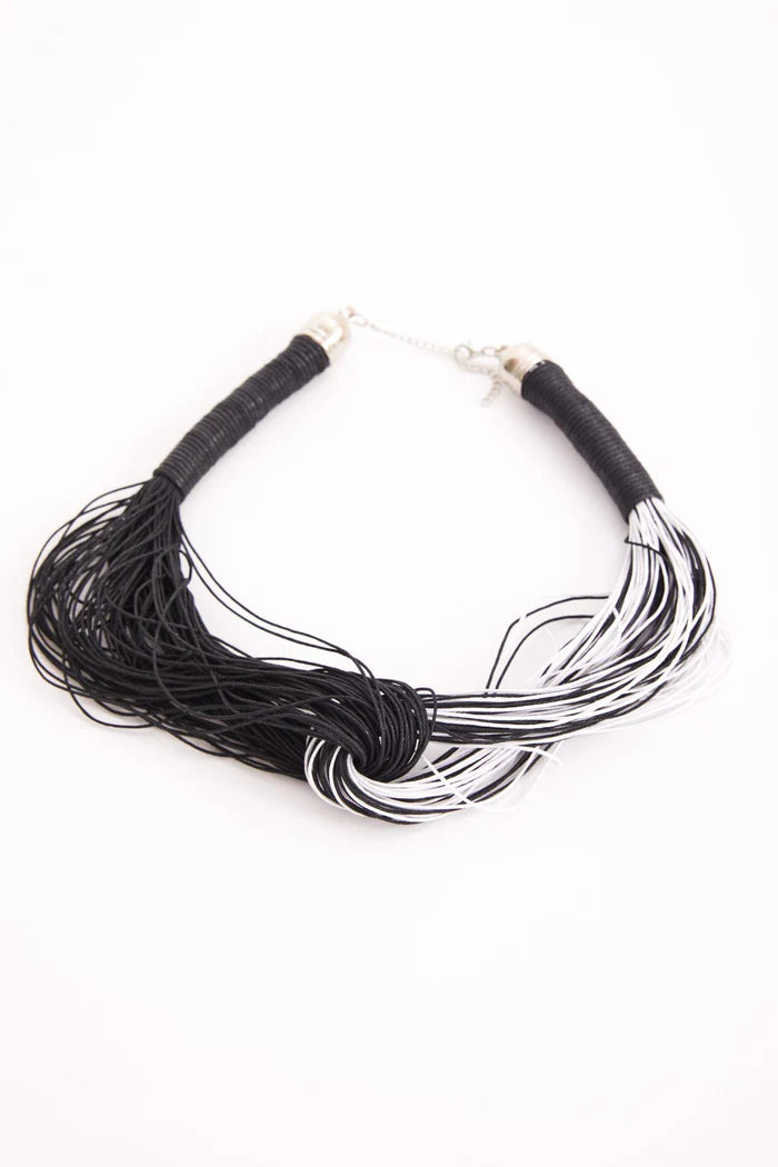 Customer Appreciation Sale Naya Black/White 2 Tone Multi String Necklace