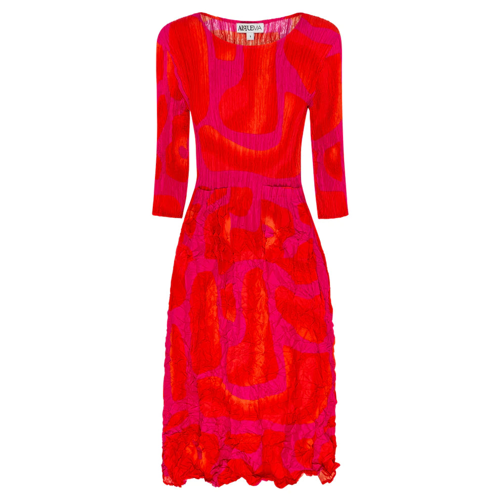 Buy Now Alquema 3/4 Sleeve Smash Pocket Dress Pink Tuscan