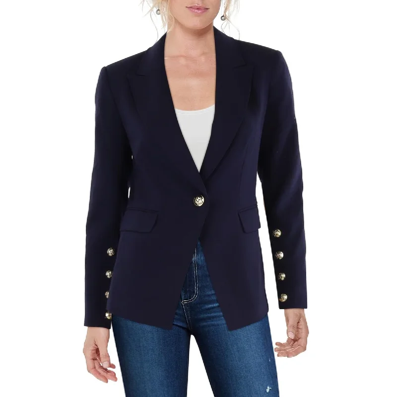 Final Markdown Womens Knit Textured One-Button Blazer