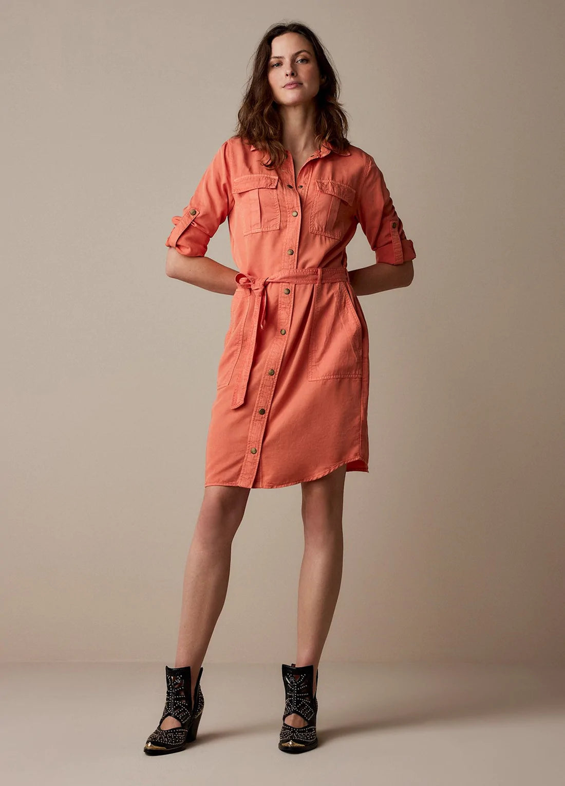 Limited Stock Summum Apricot Cargo Dress