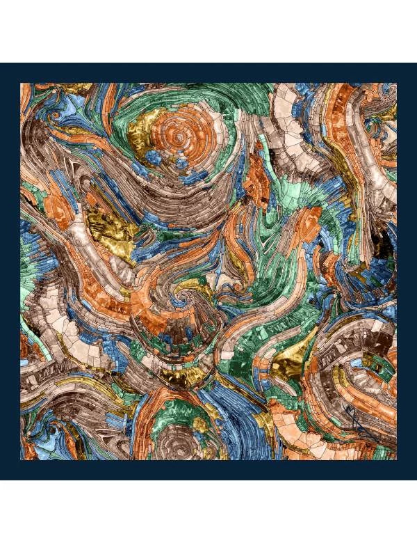 Year-End Clearance Bet & Malfie Eva Navy Silk Foulard Scarf (125 x 125)