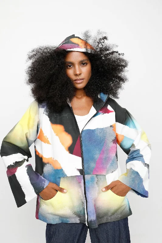 Mega Sale Ozai N Ku All Over Graphic Hooded Print Jacket
