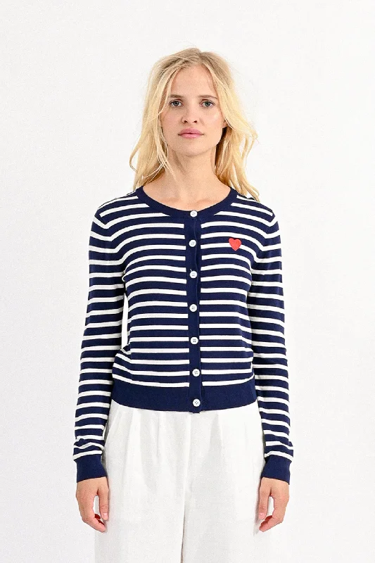 Today’s Deal Molly Bracken Navy/White Striped Cardigan