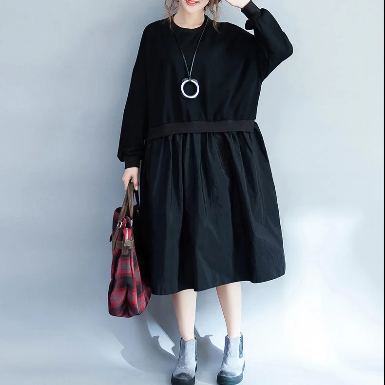 ruffle dressWomen Clothing Casual Loose Dress Fashion Patchwork Dresses