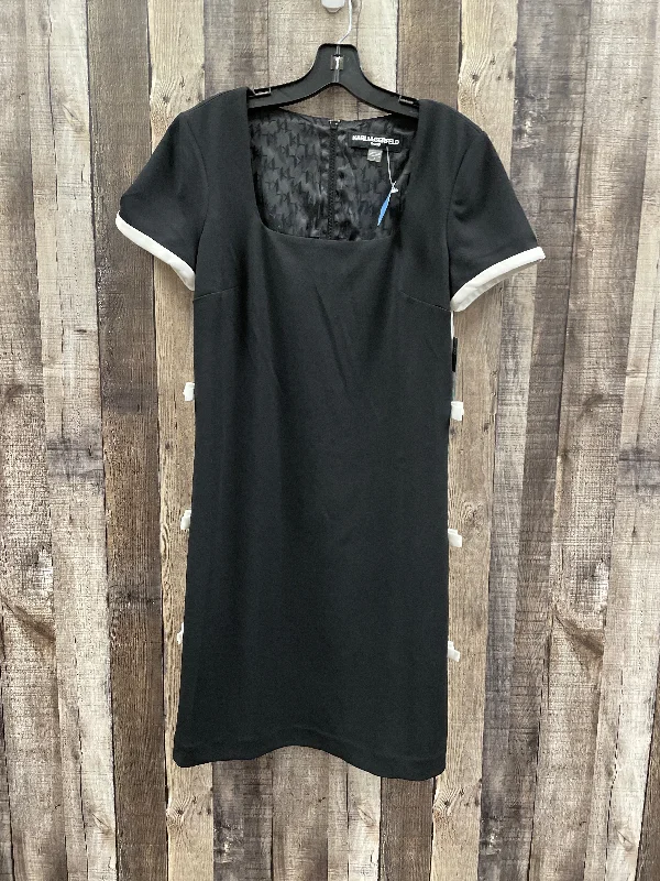 Price Drop Alert Dress Designer By Karl Lagerfeld In Black & White, Size: M