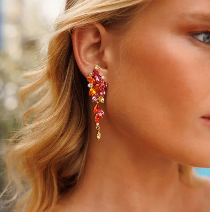 Bargain Prices Caroline Svedbom Jasmine Earrings Gold Sunset Combo