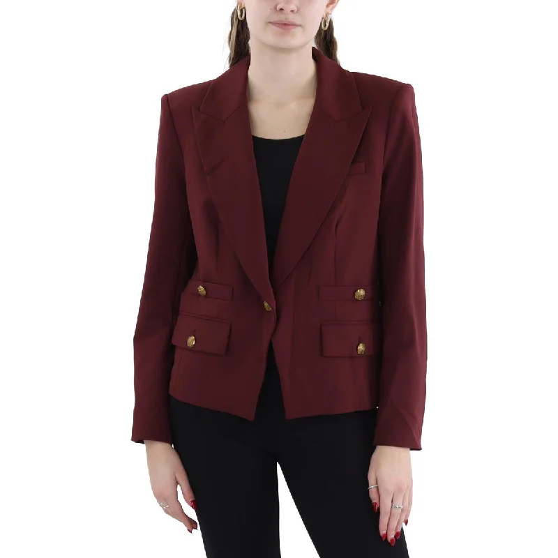 Crazy Deals Womens Collar Pocket One-Button Blazer