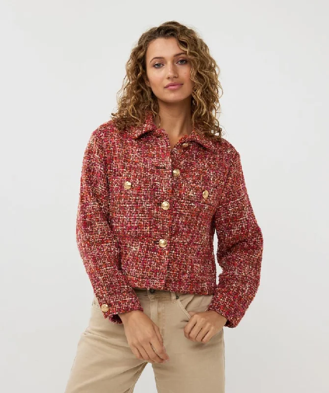 casual summer dressEsqualo Red Multicoloured Boucle Blazer