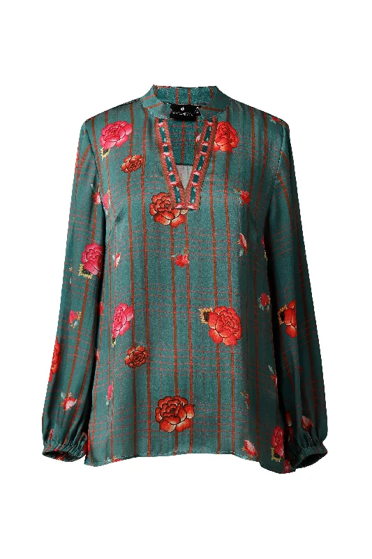 Reduced Prices Emily Lovelock Silk Deep Emerald Blouse