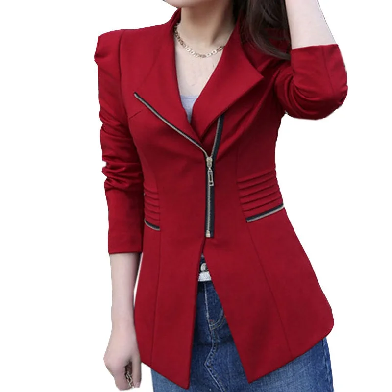 Don’t Miss Out High Quality Autumn Spring Women's Blazer Elegant Office Work Blazers Fashion Lady Coat Suits Female Slim Jacket Suit Red Lining