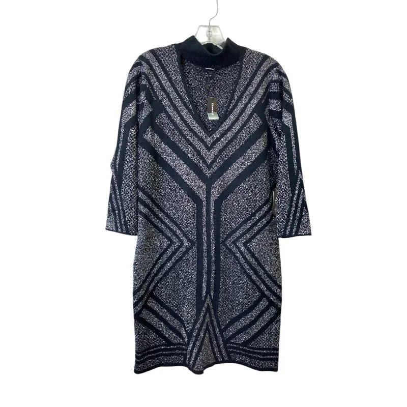 Weekend Special Dress Casual Short By Express In Black & Silver, Size:Xl