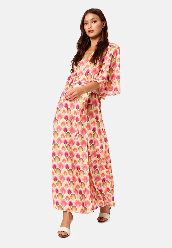 Act Fast Traffic People Multi Coloured Daze Wrap Dress
