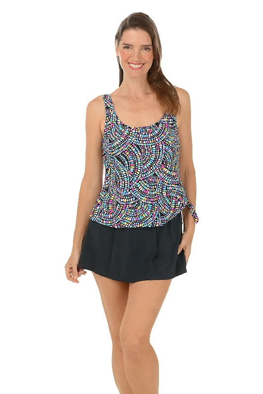 Quick Sale Colorburst Faux Tankini Swim Dress