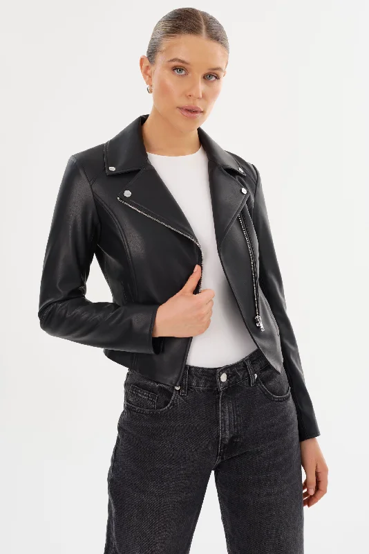 warm trench coatPASCALE | Fitted Faux Leather Jacket