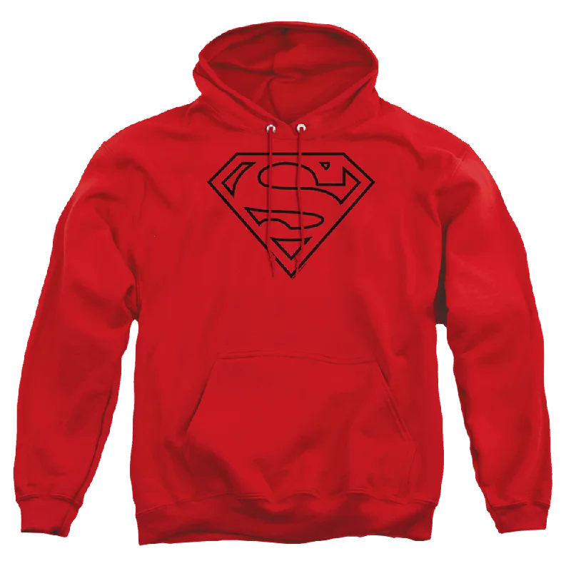 Superman Red & Black Shield - Pullover Hoodie