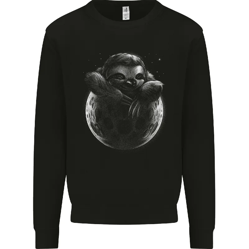 minimalistic workout hoodieA Sloth On the Moon Mens Sweatshirt Jumper