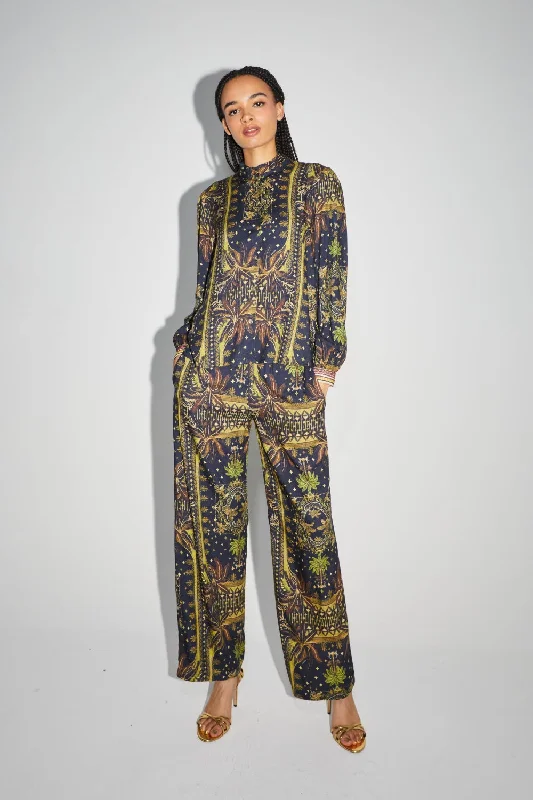 minimalistic dressImprevu Tropical Print Cosmic Trousers