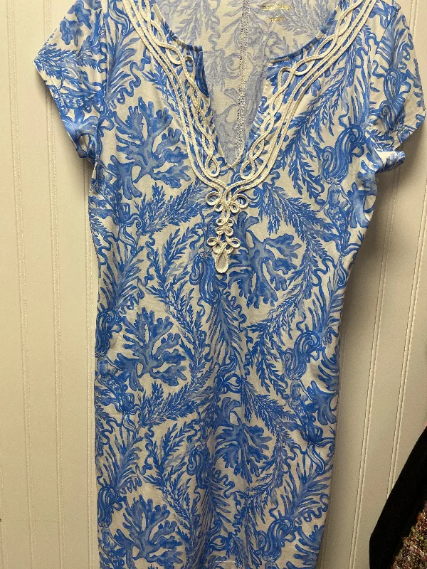 Great Bargains Dress Designer By Lilly Pulitzer In Blue & White, Size: L