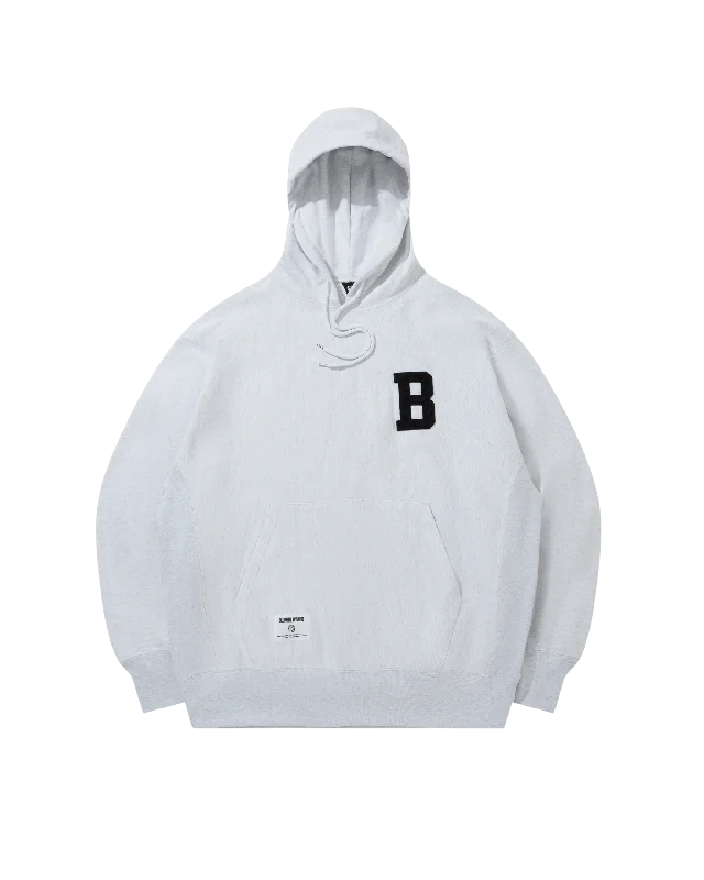 sleek sports hoodieChenille Logo Cotton Hoodie B