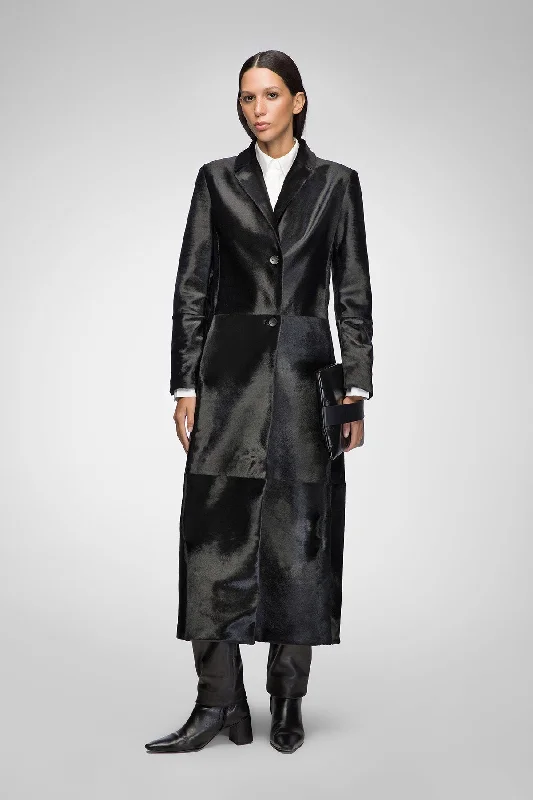 long-sleeve winter jacketHelene - Black Shearling Coat