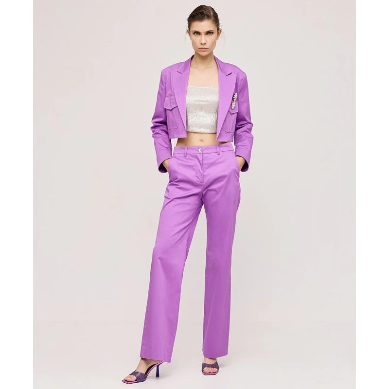 Exclusive Online Offer Access Fashion Violet Cropped Blazer Gabardine