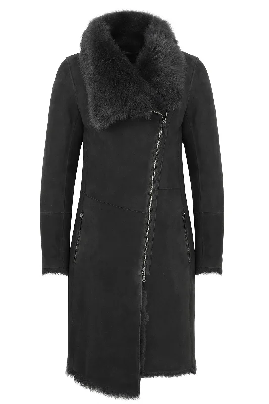 outdoor adventure coatValerie - Anthracite Shearling Coat