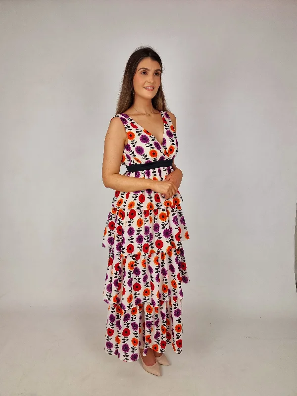 Incredible Offers Traffic People V Neck Havana Dress