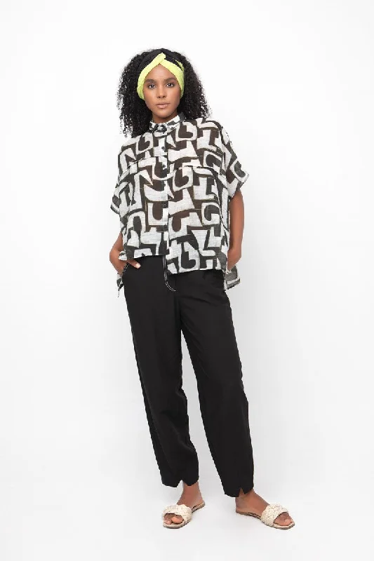 Super Deal Ozai N Ku Black/White Stitch Trousers