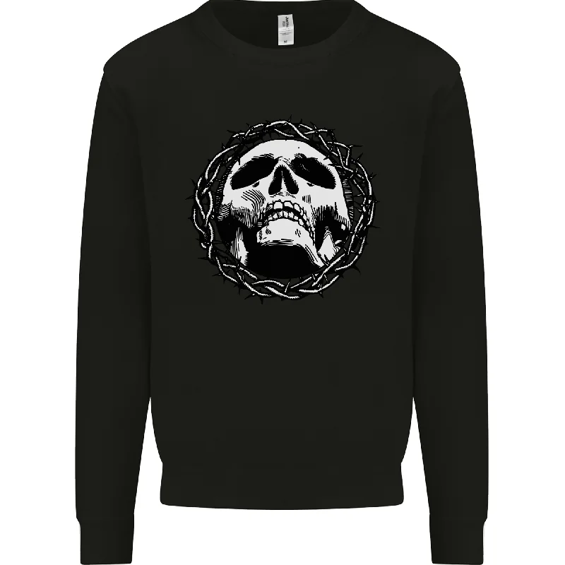 urban workout sweatshirtA Skull in Thorns Gothic Christ Jesus Mens Sweatshirt Jumper