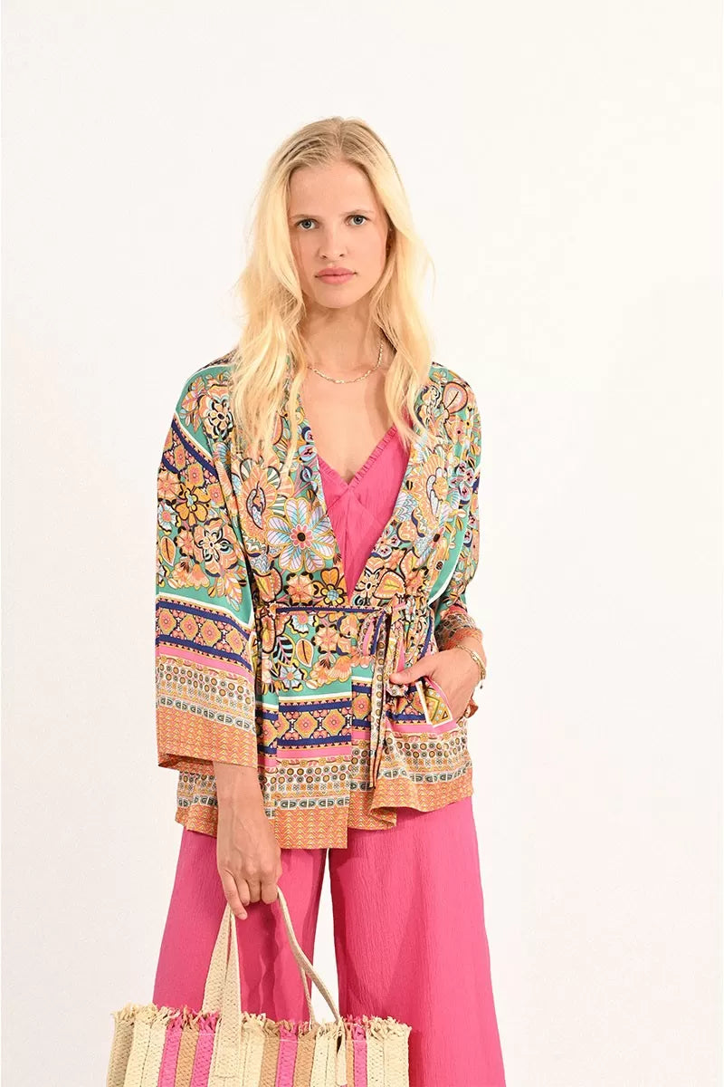Super Sale Molly Bracken Multi Coloured Woven Kimono